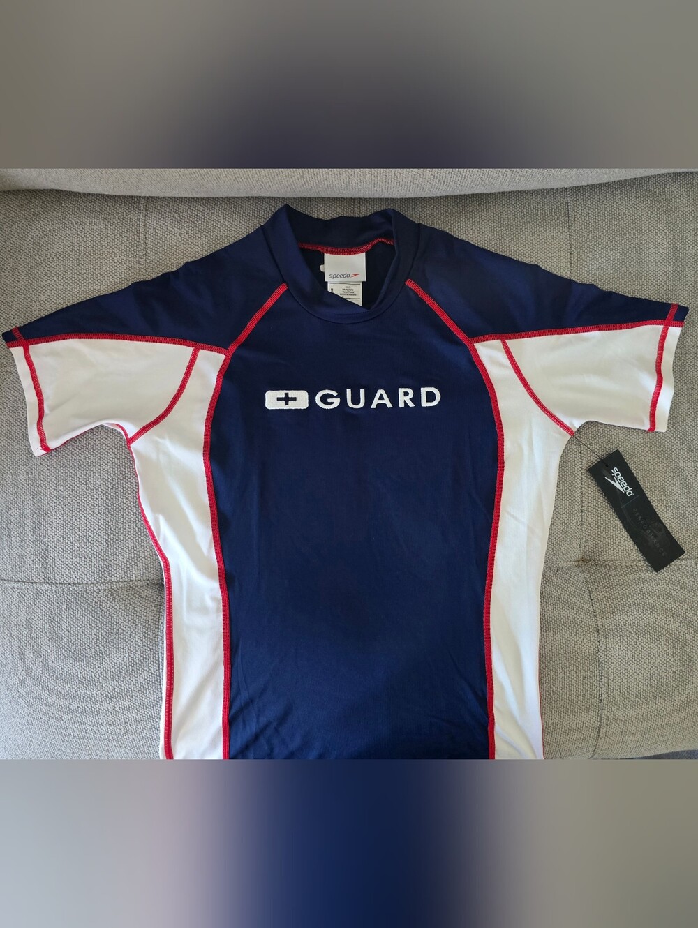 Speedo Guard Navy & White Short Sleeve Swim Shirt